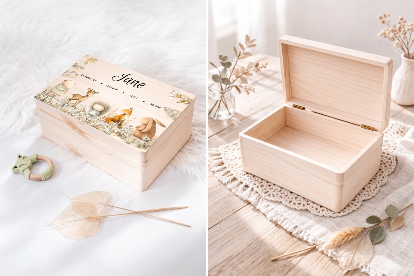 Erinnerungsbox personalisiert Hochzeit Paar I Geschenk I Heirat I Holzbox I Erinnerungskiste I Holzkiste I Geschenkbox Brautpaar 30x20x13 cm
