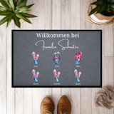 Personalisierte Familien-Fußmatte – Individuelle Fußmatte mit Namen und Schuh-Design