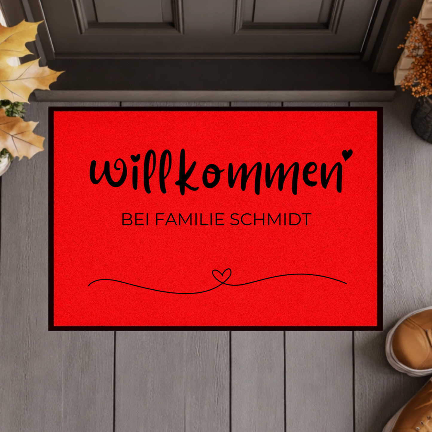 Personalisierte Willkommen-Fußmatte mit Familiennamen – Individuelle Eingangsmatte