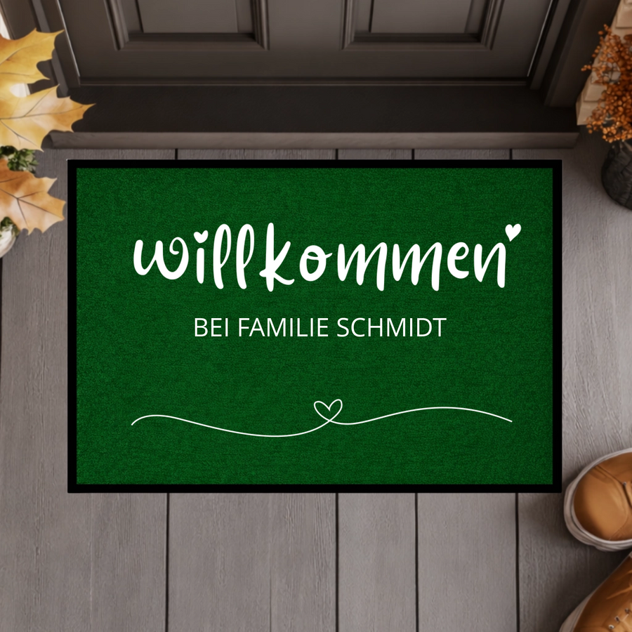 Personalisierte Willkommen-Fußmatte mit Familiennamen – Individuelle Eingangsmatte