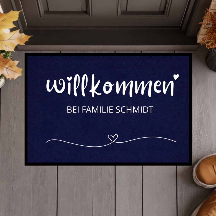 Personalisierte Willkommen-Fußmatte mit Familiennamen – Individuelle Eingangsmatte