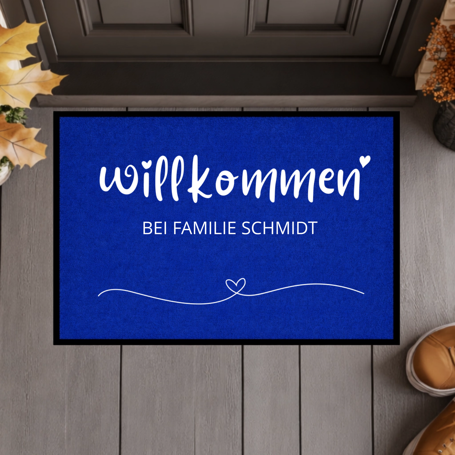 Personalisierte Willkommen-Fußmatte mit Familiennamen – Individuelle Eingangsmatte