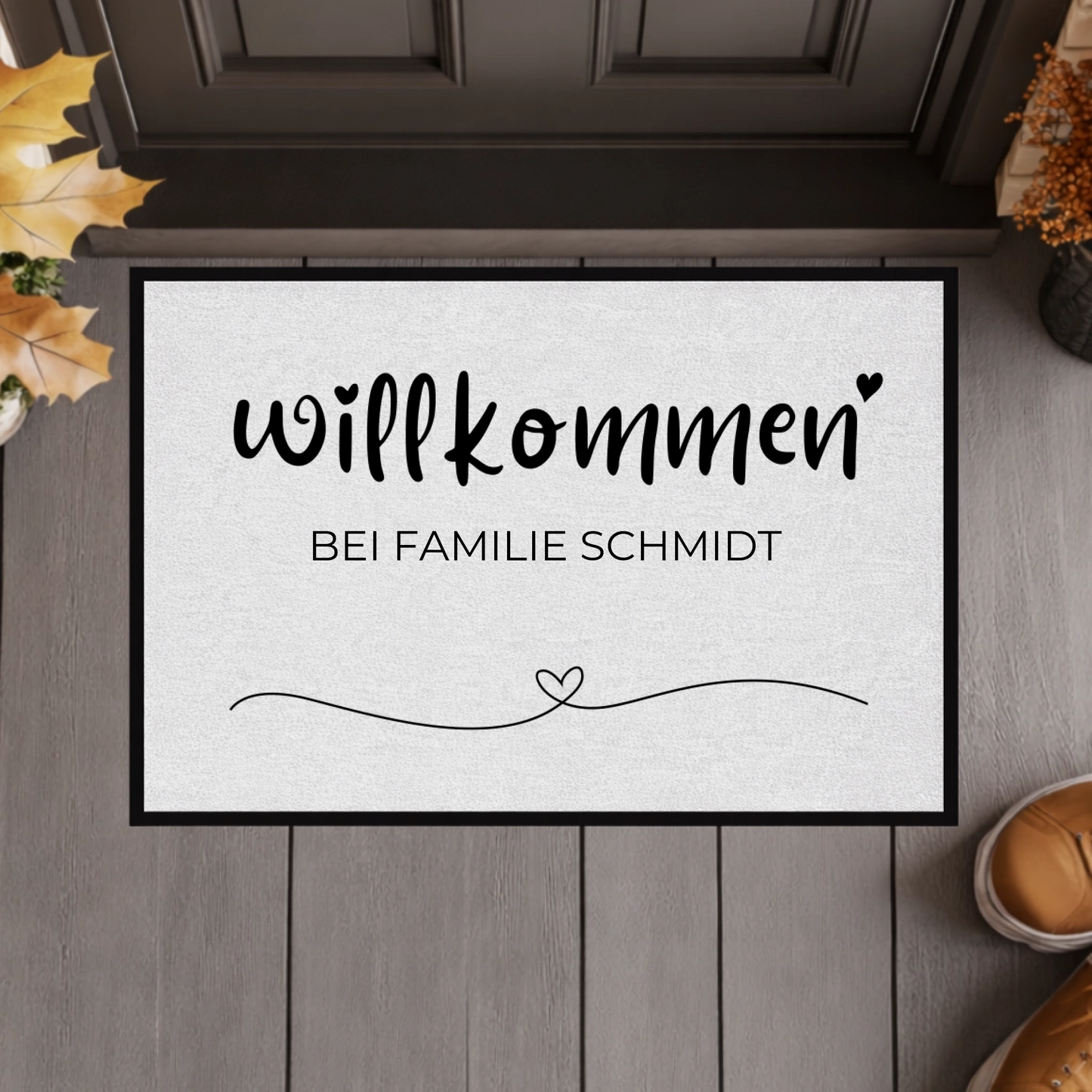 Personalisierte Willkommen-Fußmatte mit Familiennamen – Individuelle Eingangsmatte
