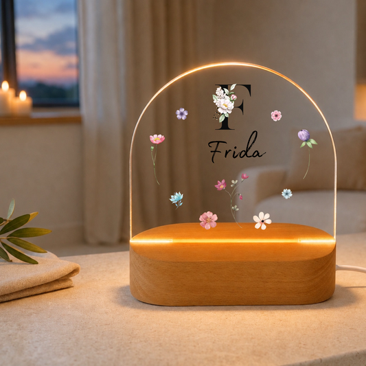 Nachtlicht "Florales Monogramm" Personalisiert