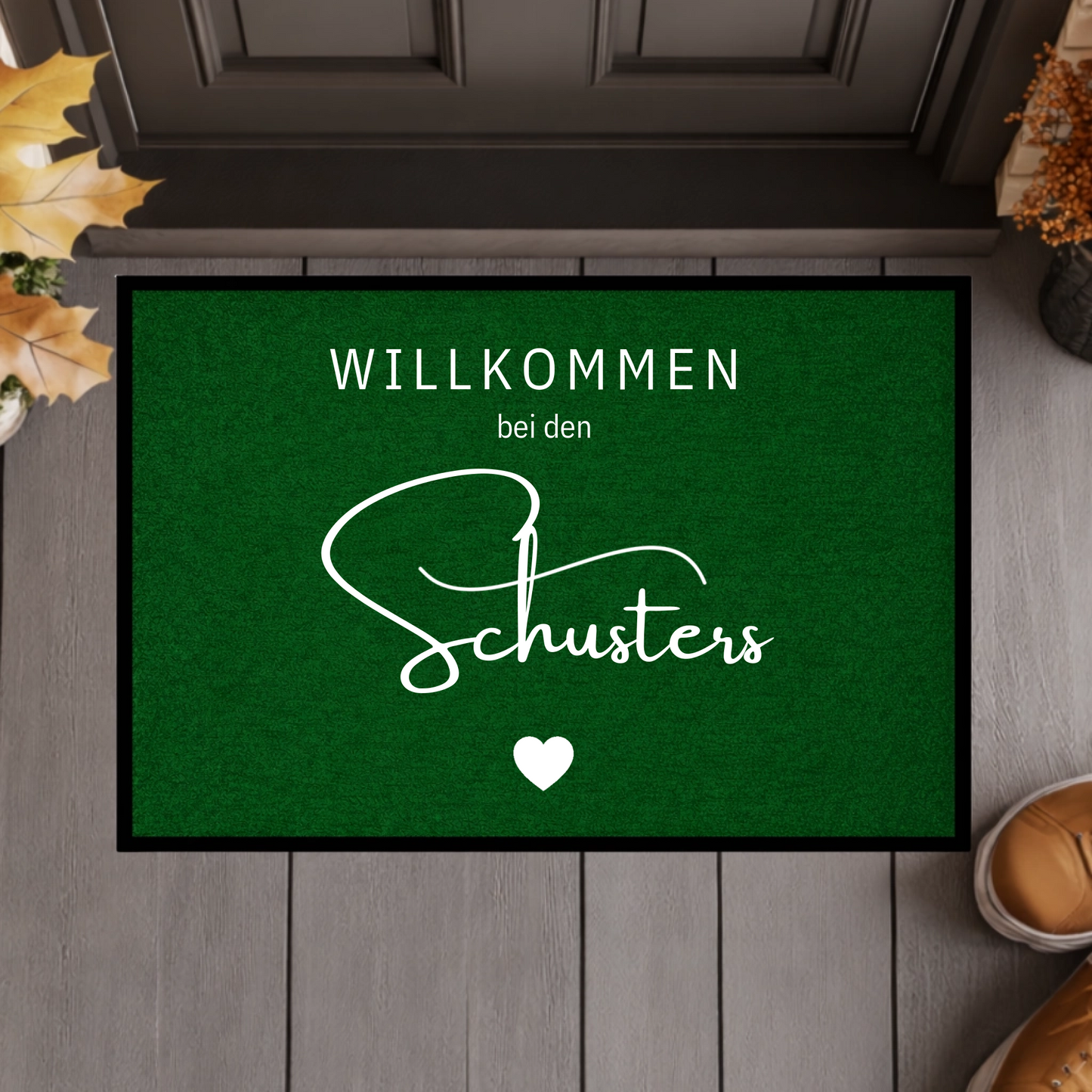 Personalisierte Willkommen-Fußmatte mit Familiennamen – Moderne individuelle Eingangsmatte, Geschenk zum Einzug