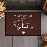 Personalisierte Willkommen-Fußmatte mit Familiennamen – Moderne individuelle Eingangsmatte, Geschenk zum Einzug