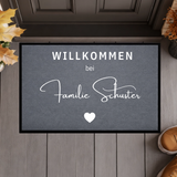 Personalisierte Willkommen Fußmatte mit Familiennamen – Individuelle Türmatte mit rutschfestem Gummirand, Geschenk zum Einzug