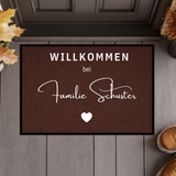 Personalisierte Willkommen Fußmatte mit Familiennamen – Individuelle Türmatte mit rutschfestem Gummirand, Geschenk zum Einzug