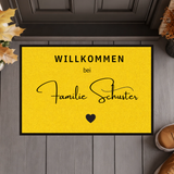Personalisierte Willkommen Fußmatte mit Familiennamen – Individuelle Türmatte mit rutschfestem Gummirand, Geschenk zum Einzug