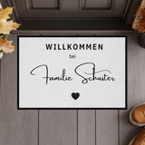 Personalisierte Willkommen Fußmatte mit Familiennamen – Individuelle Türmatte mit rutschfestem Gummirand, Geschenk zum Einzug