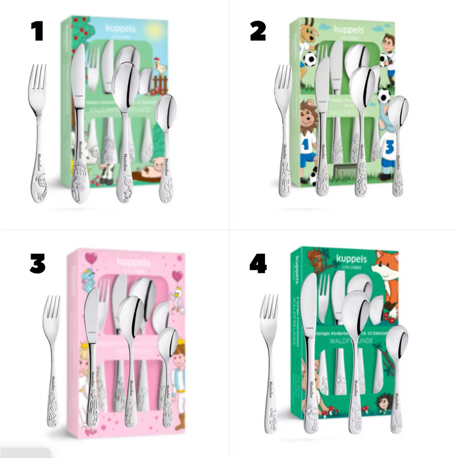 Kinderbesteck Personalisiert 4 Sets Auswahl