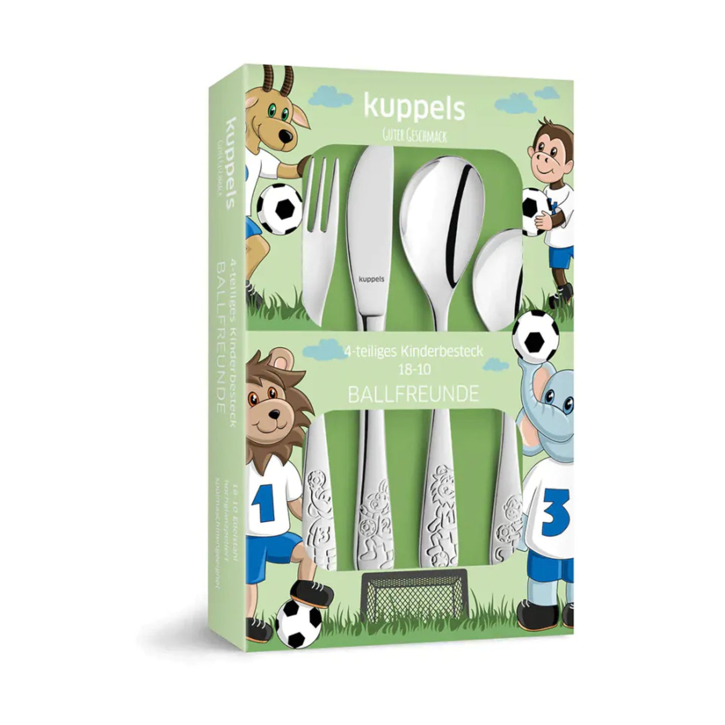 Kinderbesteck Bauernhof-Design als Geschenk verpackt – ideal zur Taufe, Geburt oder zum Geburtstag