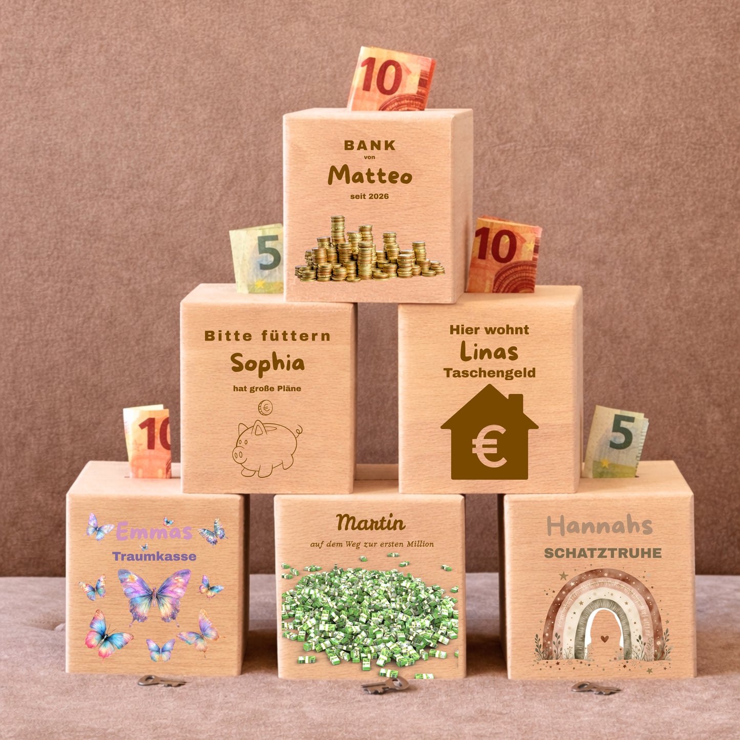 Spardose Holz Bundle 1