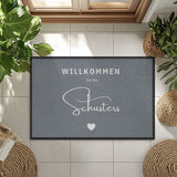 Personalisierte Willkommen-Fußmatte mit Familiennamen – Moderne individuelle Eingangsmatte, Geschenk zum Einzug