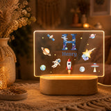 Nachtlicht Weltall Monogramm