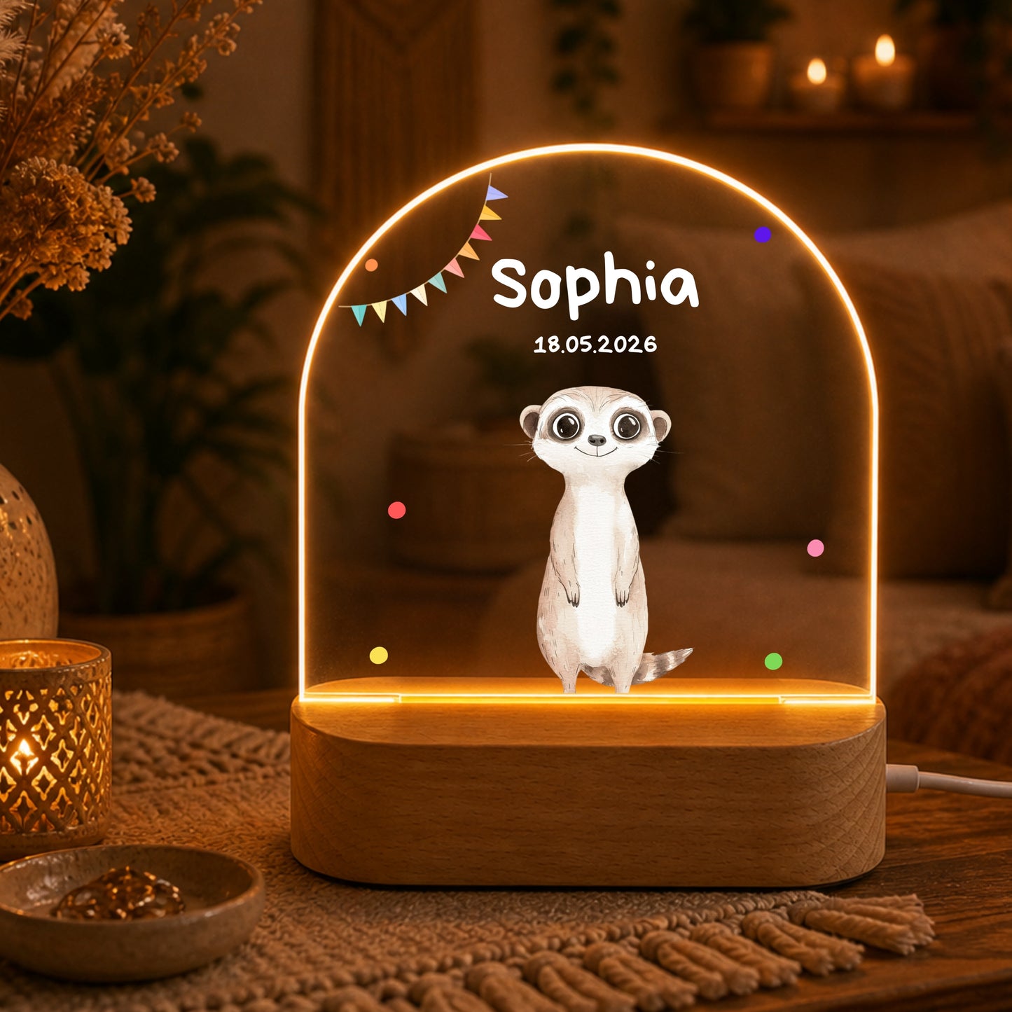 Nachtlichter Bundle 3 Tiere mit Wimpel