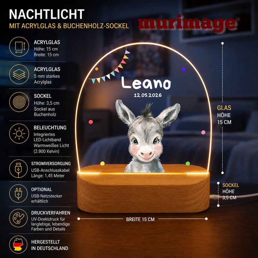 Nachtlichter Bundle 3 Tiere mit Wimpel