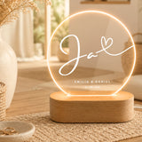 Personalisiertes „Ja“ Hochzeit Nachtlicht mit Namen & Datum – Romantische LED Acryl Lampe für Paare & Hochzeitsgeschenk