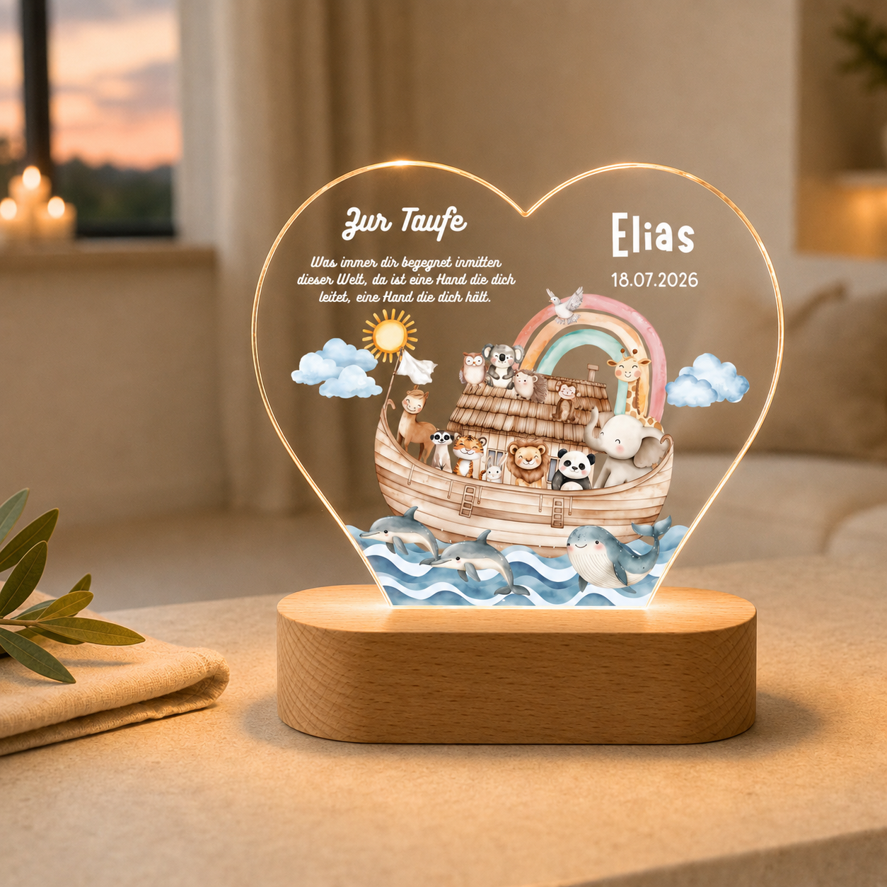 Nachtlichter taufe arche noah