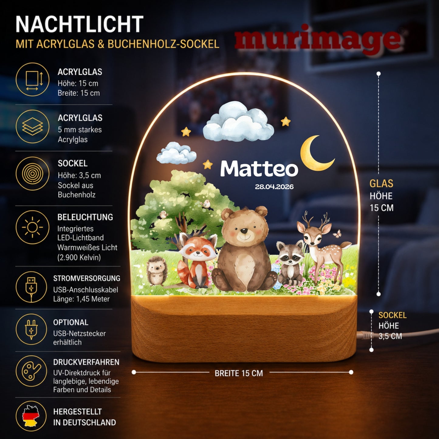 Nachtlichter Tiere im Mondlicht